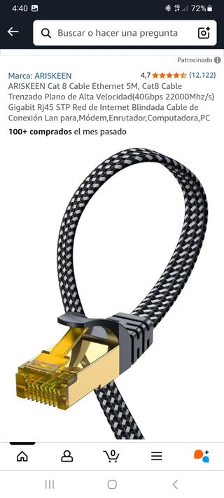 2 Cables Ethernet Cat8 - 1 Blanco, 1 Negro