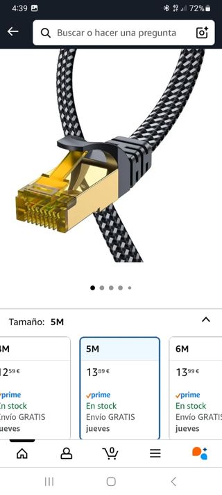 2 Cables Ethernet Cat8 - 1 Blanco, 1 Negro