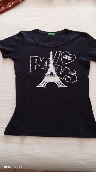 T-shirt Parigi nera. Puro cotone come nuova.