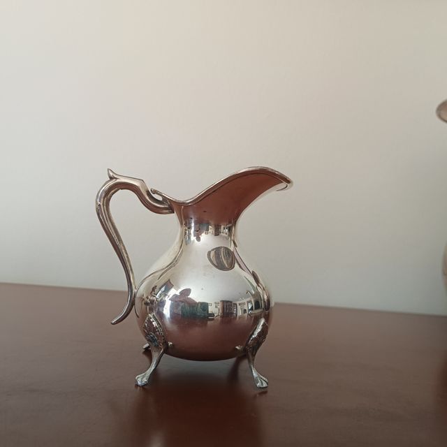 Juego té alpaca plateado antiguo