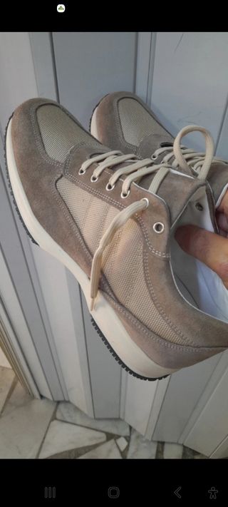 Okan King Scarpe Sportive Pelle Beige/Grigio N°44