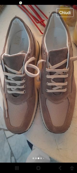 Okan King Scarpe Sportive Pelle Beige/Grigio N°44