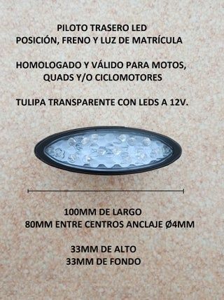 Piloto trasero freno led trasparente