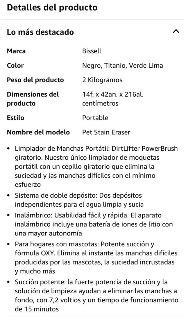 Aspirador/limpiador de tapicerías portatil