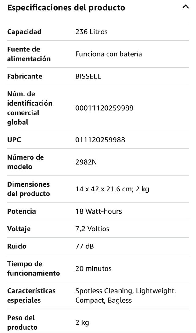 Aspirador/limpiador de tapicerías portatil