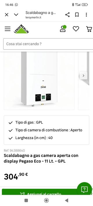 Scaldabagno Ferroli Pegaso 11 Eco