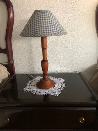 Lampara madera vintage | Azul