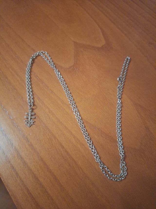 Cadena plata 36 cm + Cruz Caravaca plata