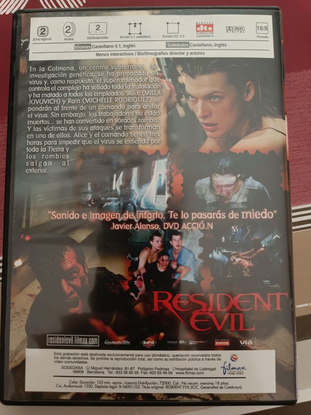 DVD Resident Evil - Milla Jovovich