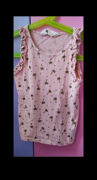 Canotta bimba H&M palme rosa 4-6 anni