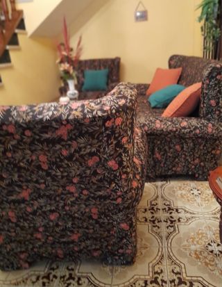 Tresillo vintage años 70 - 3 plazas y dos sillones