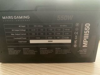 Fuente alimentación Mars Gaming 550W