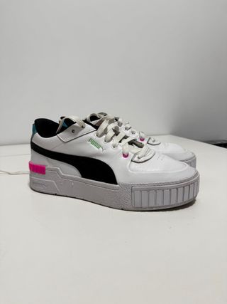Zapatillas Puma Cali Sport - Blancas y Verde Agua