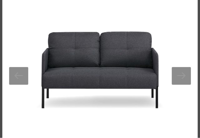 Sofá 2 plazas azul - Tela y metal nuevo a estrenar