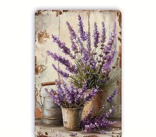 targa metallo lavanda 20x30cm