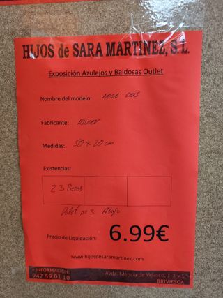 Azulejos Nord Gris 50x20cm - Outlet