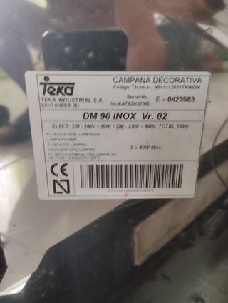 Campana extractora Teka DM 90 inox