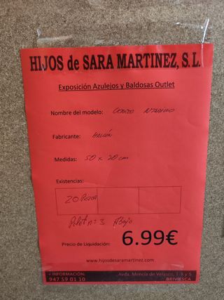 Azulejo Cerezo Amarillo 50x20cm outlet