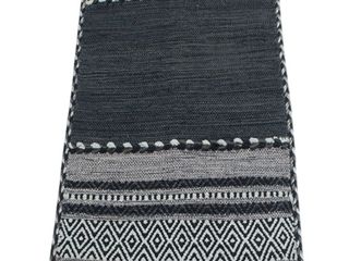 140x70 CM KILIM Lavabile In LAVATRICE NERO Grigio