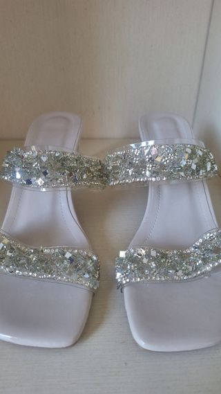 Sandali eleganti tacco trasparente 35