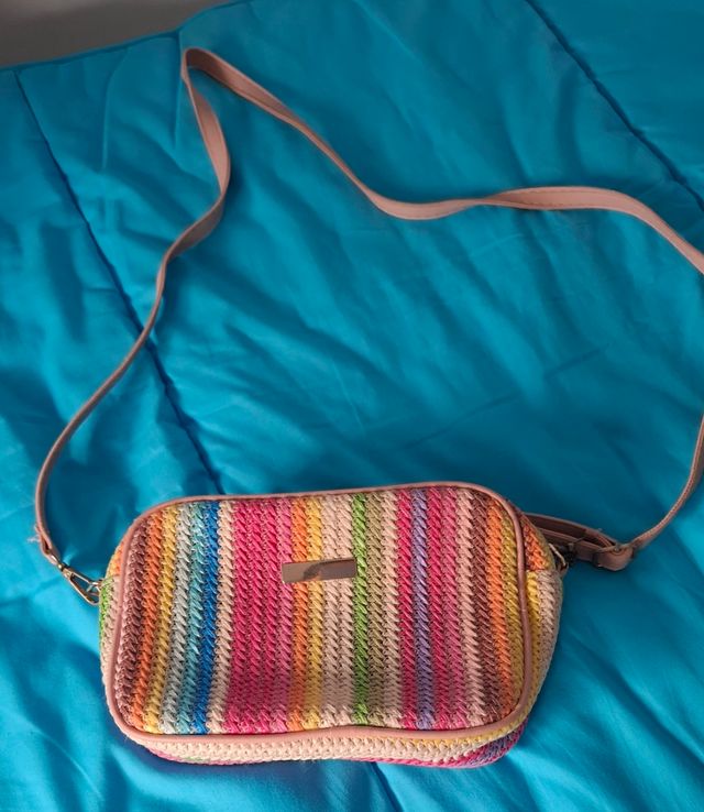 Bolso paja multicolor bandolera
