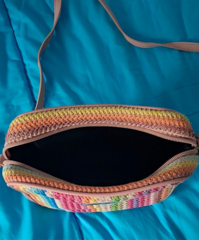 Bolso paja multicolor bandolera