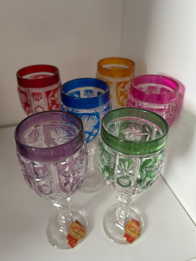 Copas licor Anna Hutte - Cristal multicolor