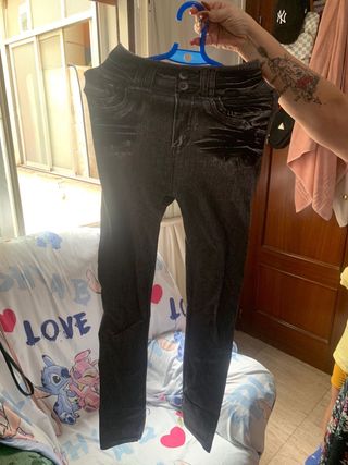 Mallas negras efecto denim