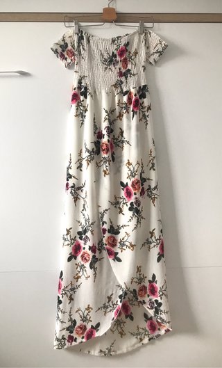 Vestido largo floral Shein abertura frontal S