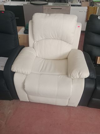 Silla relax blanca - piel sintética