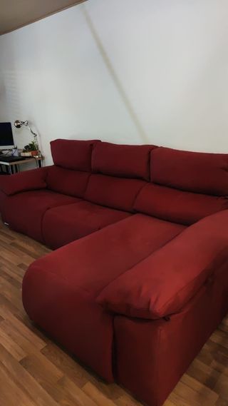 Sofá chaise longue eléctrico rojo - tela