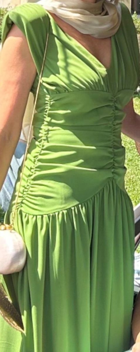 Vestido largo verde oliva fiesta