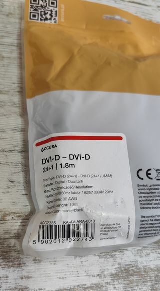 Cable ACCURA DVI-D - DVI-D 1.8m