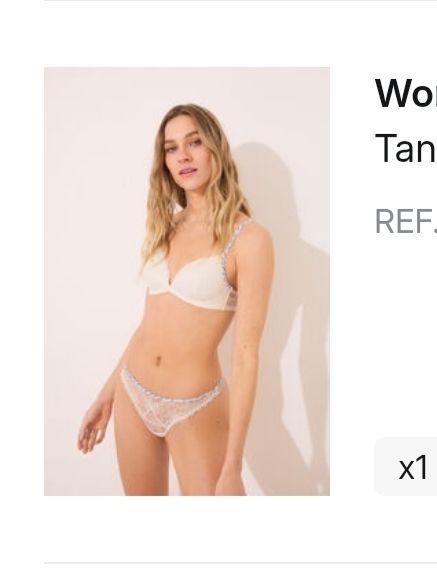 Tanga encaje blanco mujer