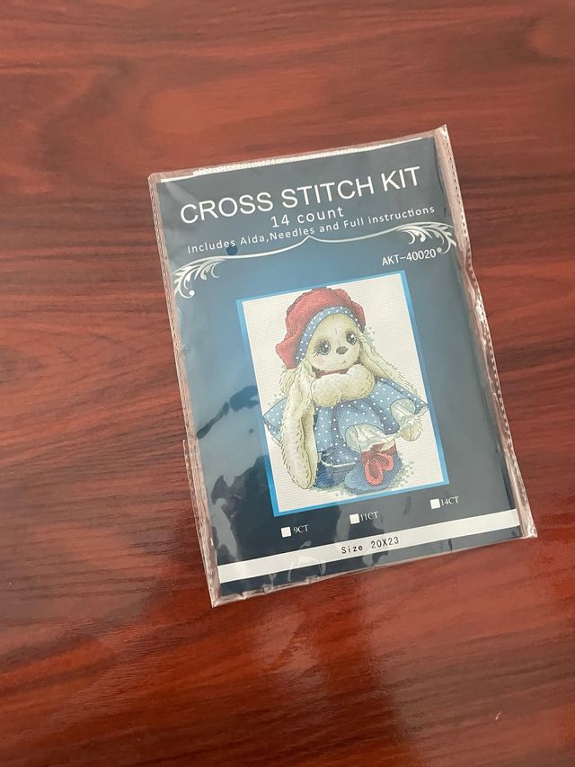 Kit punto de cruz conejo