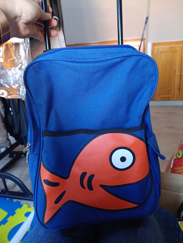 Mochila infantil ruedas azul
