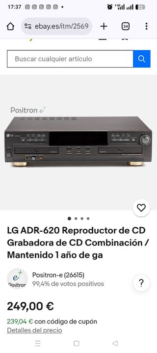 LG ADR-620 Reproductor CD Grabador