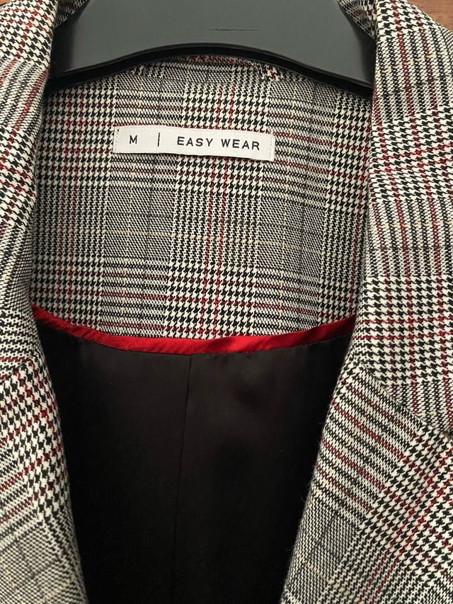 Traje Chaqueta cruzada gris Easy Wear y pantalón.