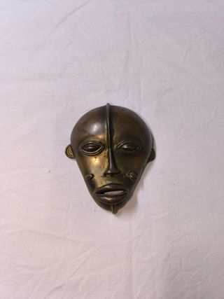 Máscara africana bronce Baulé o Dan