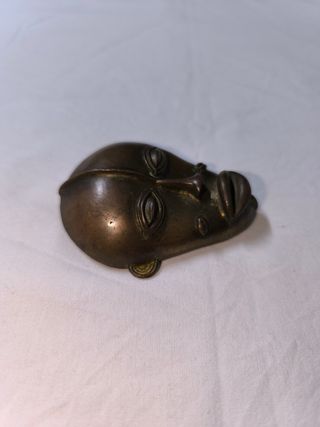 Máscara africana bronce Baulé o Dan