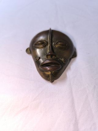 Máscara africana bronce Baulé o Dan