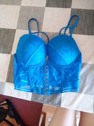 Corset azul - Top lencería