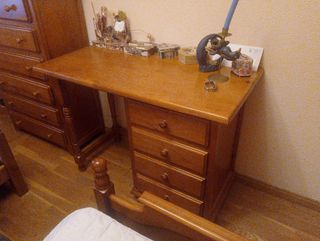 Mesa escritorio + estantería - Roble