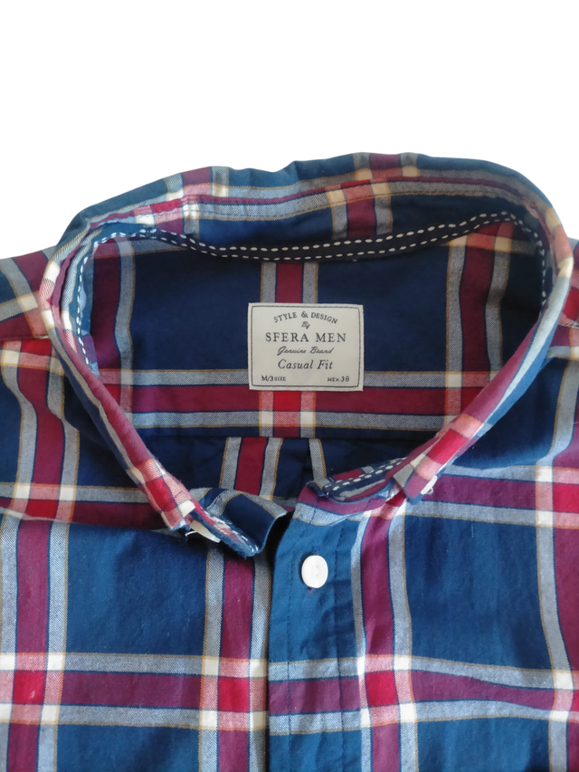 Camisa Sfera cuadros M azul-roja