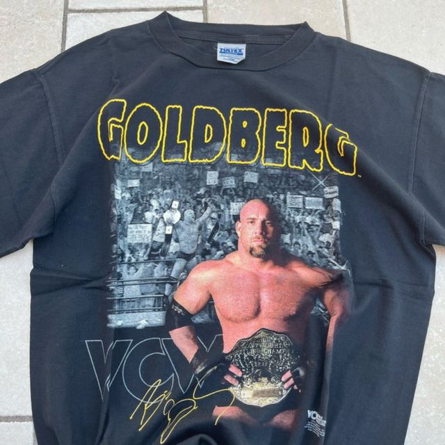 Vintage 1998 WCW Goldberg wrestling promo tee L