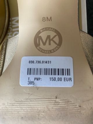 Sandalias Michael Kors doradas, talla 39