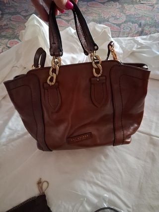Borsa The Bridge in pelle cuoio  marrone