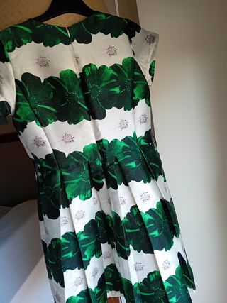 Vestito Gaialuna M verde-bianco