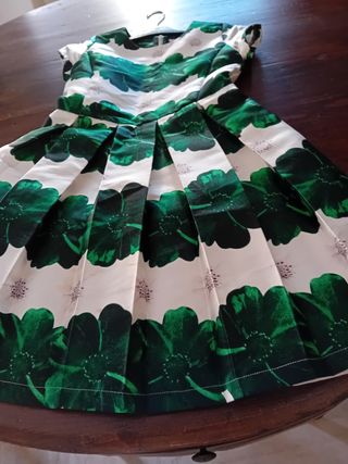 Vestito Gaialuna M verde-bianco
