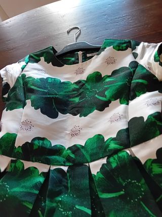 Vestito Gaialuna M verde-bianco